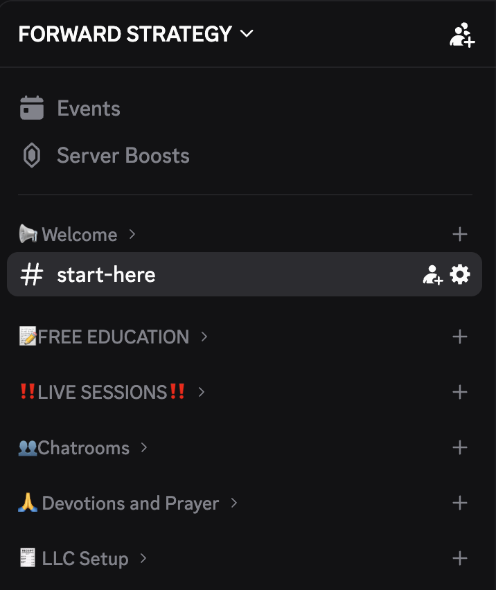 Forward Strategy Discord channel list
